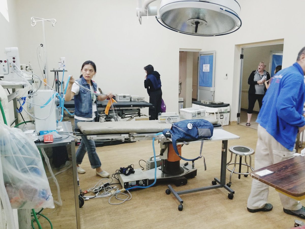 operationsmile's tweet photo. Medical volunteers unpacking supplies and setting up the operating rooms in preparation for our first day of surgery in #Madagascar! #mega4 https://t.co/OklibsNfYr