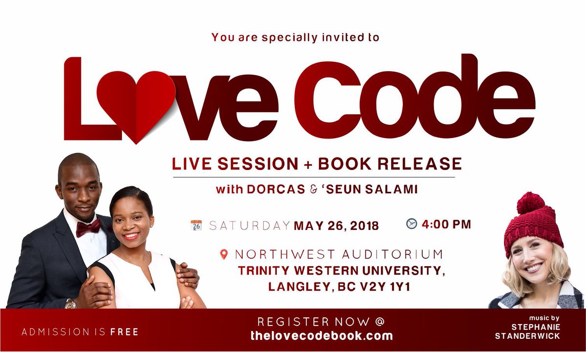 PstSeunSalami's tweet photo. How do I know if he or she is THE RIGHT ONE FOR ME? Join us on Saturday May 26 for L❤️VE CODE! Register FREE today at https://t.co/6QqCXbIEmp #TheLoveCodeBook #LoveCode2018 #LC2018 https://t.co/mSpHYBGRWi