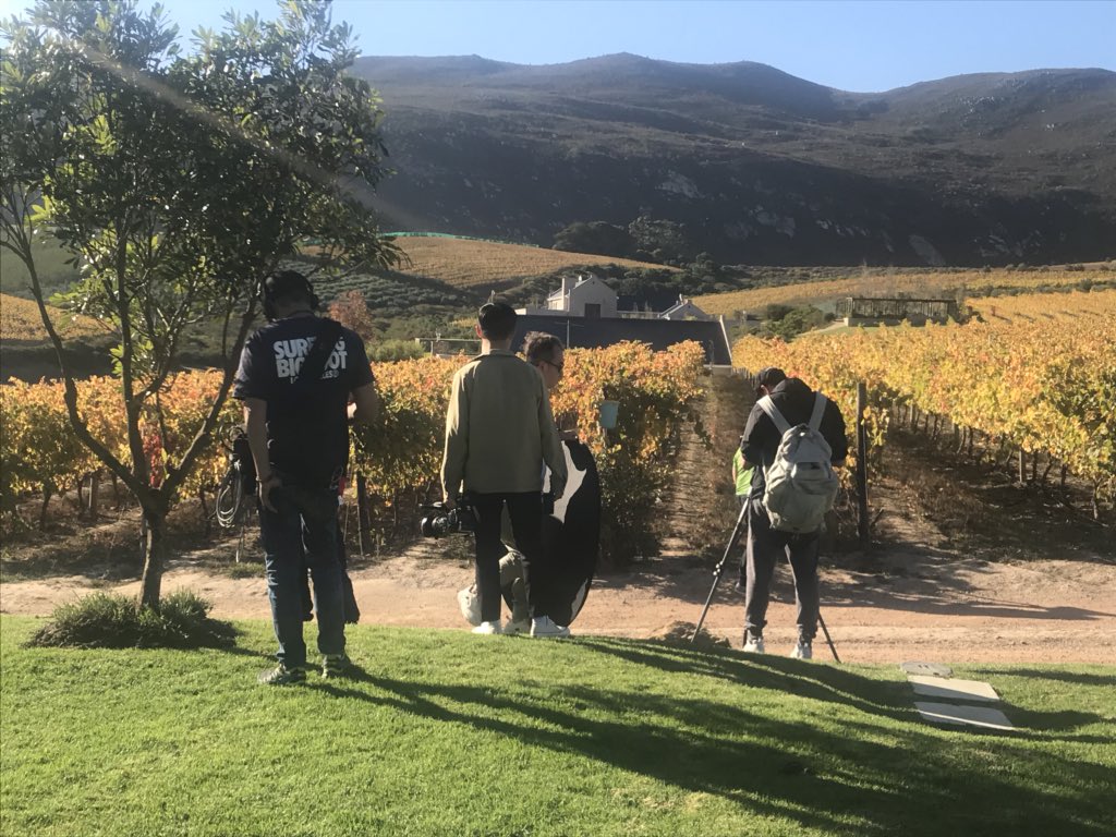 Filming with Walter Kei <a href="/creationwines/">Carolyn Martin</a> with Jc sharing his philosophy on enriching nature and the beautiful <a href="/Hemel_En_Aarde/">Hemel-en-Aarde Wines</a>