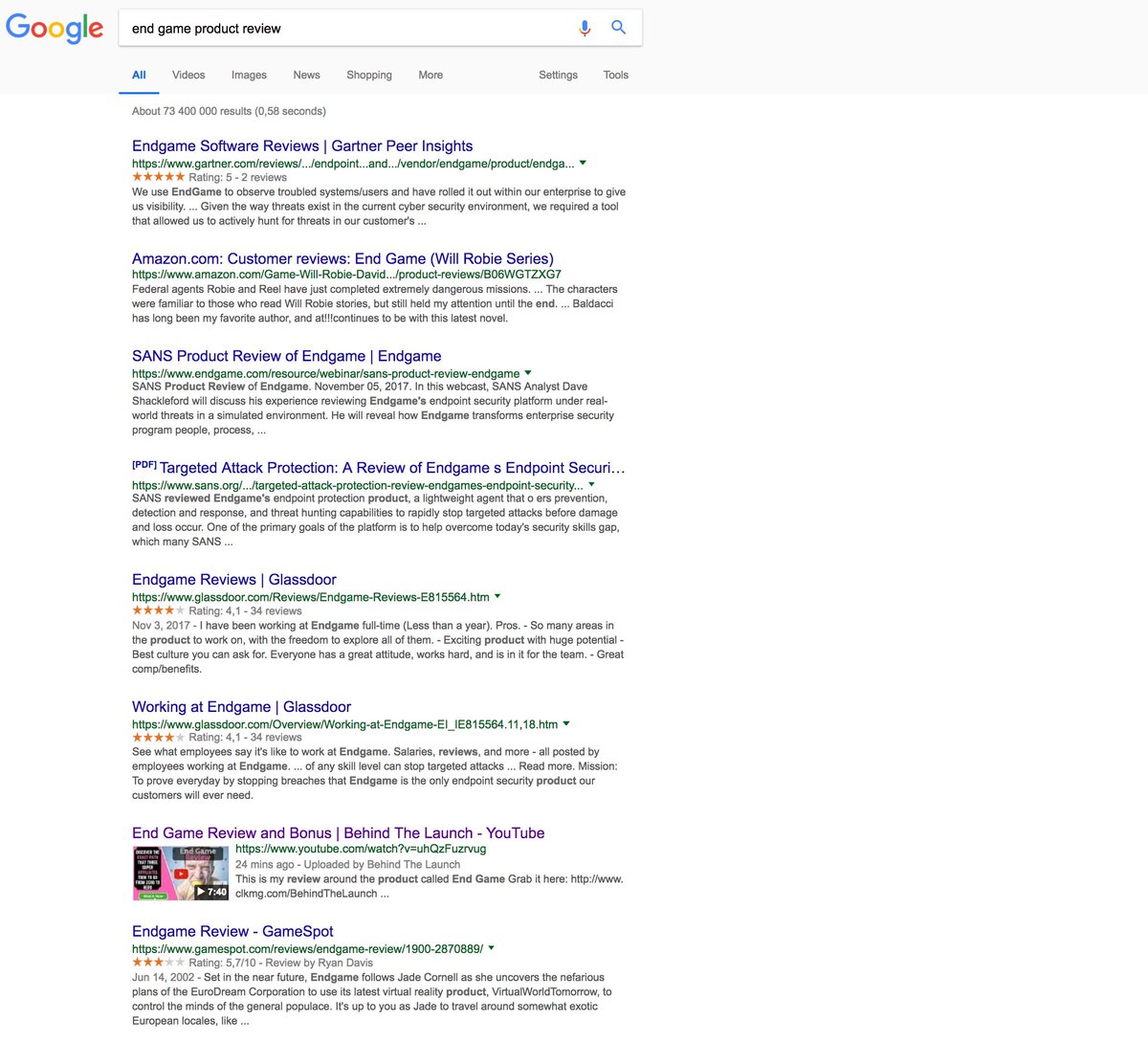 Also managed to hit Page 1 with My Video in a highly competitive review.
End Game, Check it out now
youtube.com/watch?v=uhQzFu…