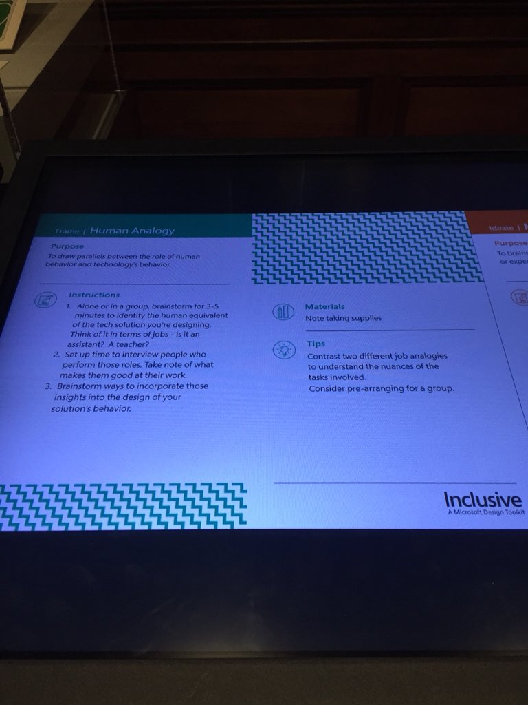 dianholton's tweet photo. A digital version of the @MicrosoftDesign Inclusive toolkit by @katholmes @KrisWoolery + team is showcased in the #DesignAccess exhibit at @cooperhewitt ✨ See/hear Kris talk about it at the 2017 @AIGAdesign conference:  https://t.co/7rLFwaYKVY https://t.co/rYGj3YyNQH