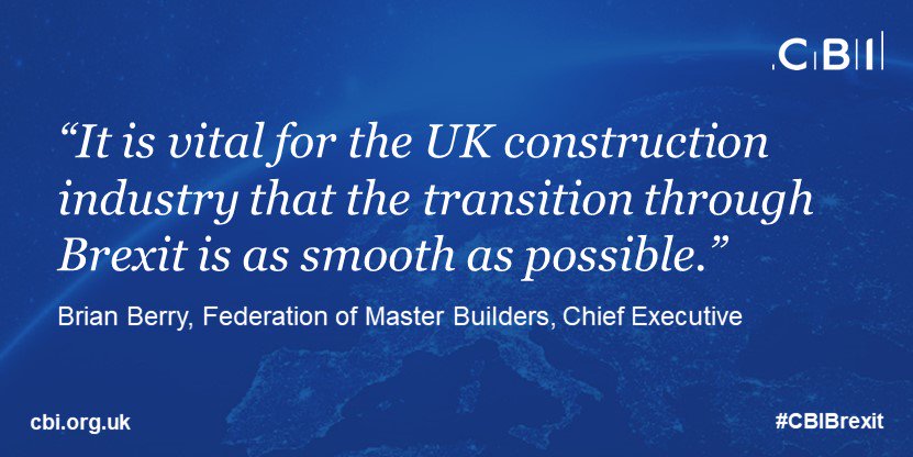 CBItweets's tweet photo. .@FMBuilders @BuildUK @CPAtweets join us in calling for continuity in construction regulation, putting jobs first that would avoid costly changes that has substantial consequences for the industry #CBIBrexit https://t.co/cYyqH9d9sU https://t.co/TITJOKf3aa
