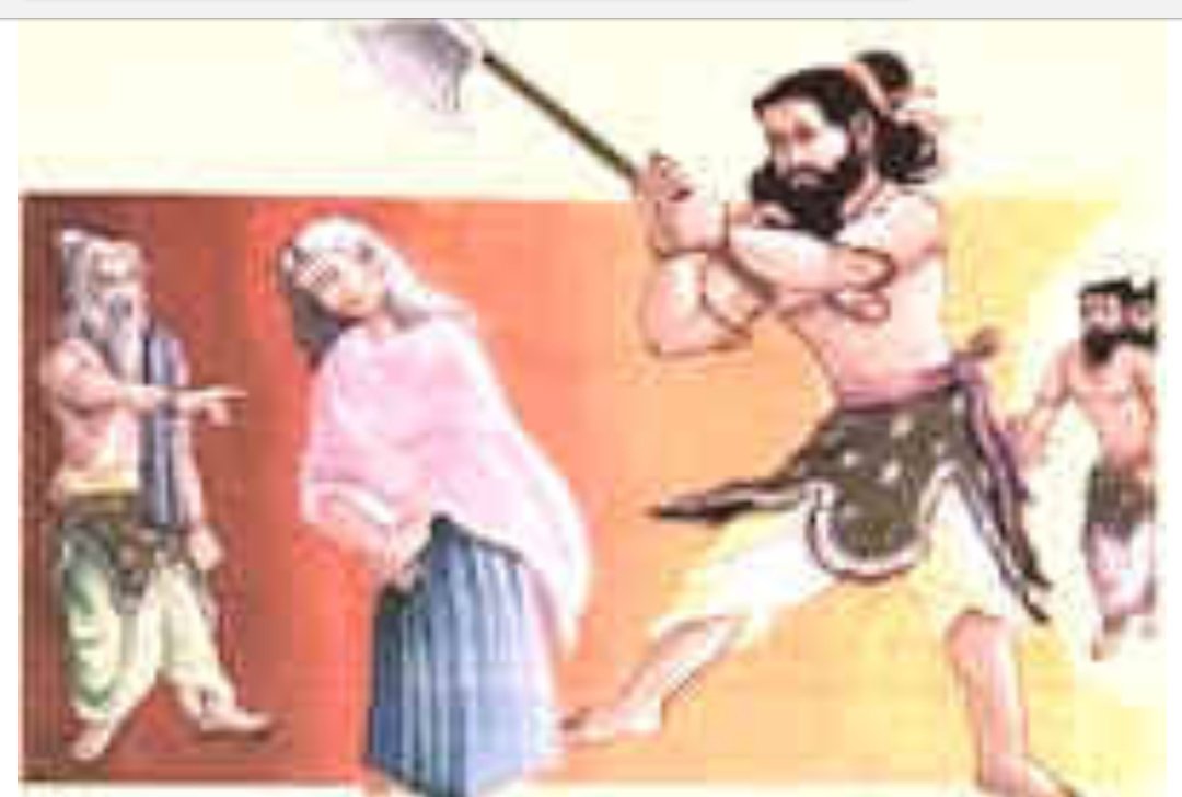 Horrified, the boy refused and so Jamadagni turned him to stone. He then asked each of his sons and as they refused, one by one, he turned them to stone. Finally only his youngest son, Rambhadra was left. Ever obedient, the boy beheaded his mother.