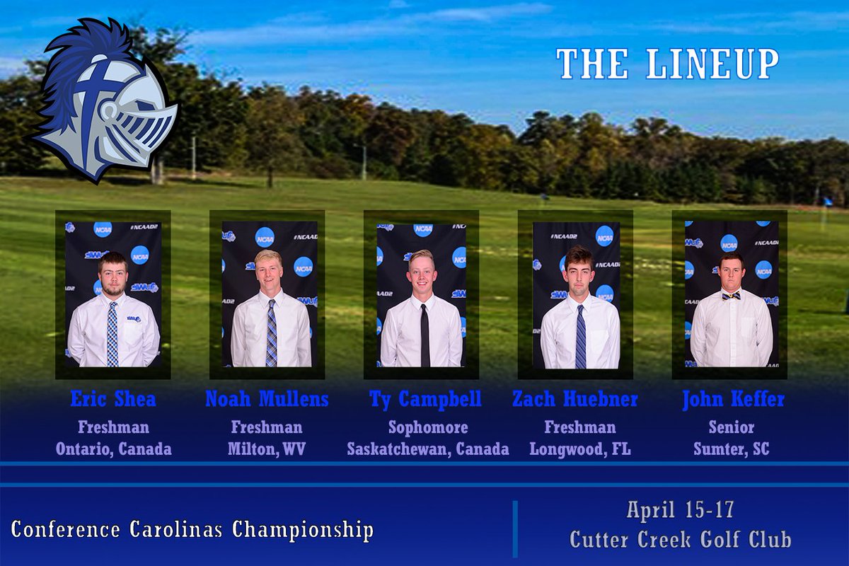 SWUWarriors's tweet photo. The Conference Carolinas Golf Championship is underway. Check out our line-ups for the championship #teamswu #swulife #confcarolinas #swugolf #onewarrior https://t.co/Nm53TxxGRd