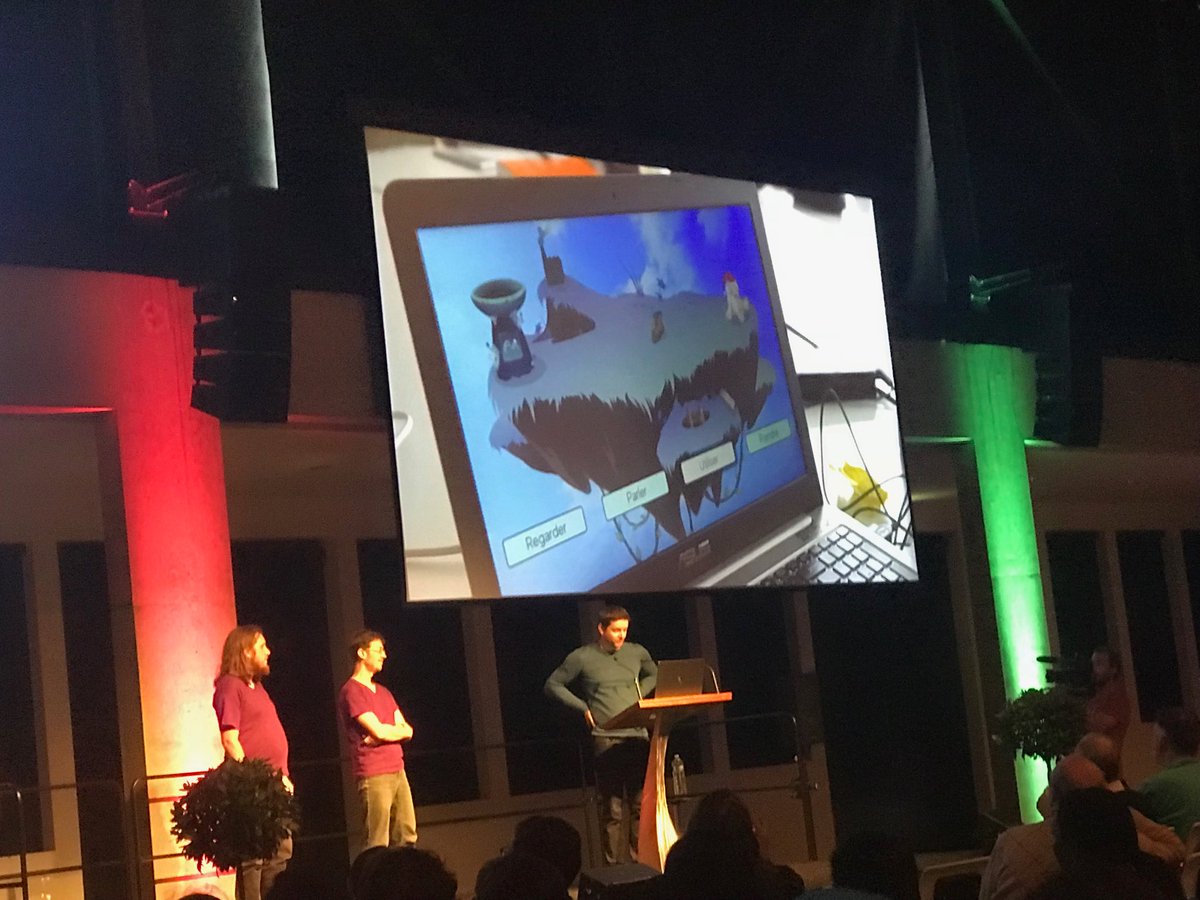 abiroreibi's tweet photo. And now #healthgamejam pitch, yeah! Presenting 2 games developed during the 3 days! #hackshow #og18 @breathinggames @LIFTconference @opengeneva https://t.co/41tf5eJ8ow