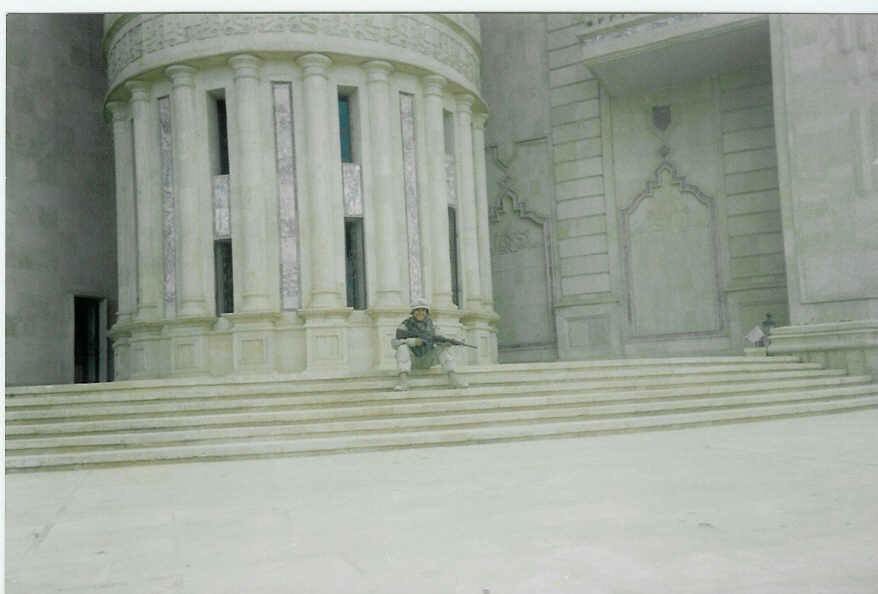 prp3theauthor's tweet photo. April 15, 2003. Task Force Tripoli is in Tikrit. Me hanging out in front of Saddam Hussein’s palace. #taskforcetripoli #iraq #oif #iraqwar #operationiraqifreedom #2003invasionofiraq #USMC #invasionofiraq #marinecorps #military #veteran #army #airforce #navy #usa #prp3theauthor https://t.co/2eJOVHzDpw
