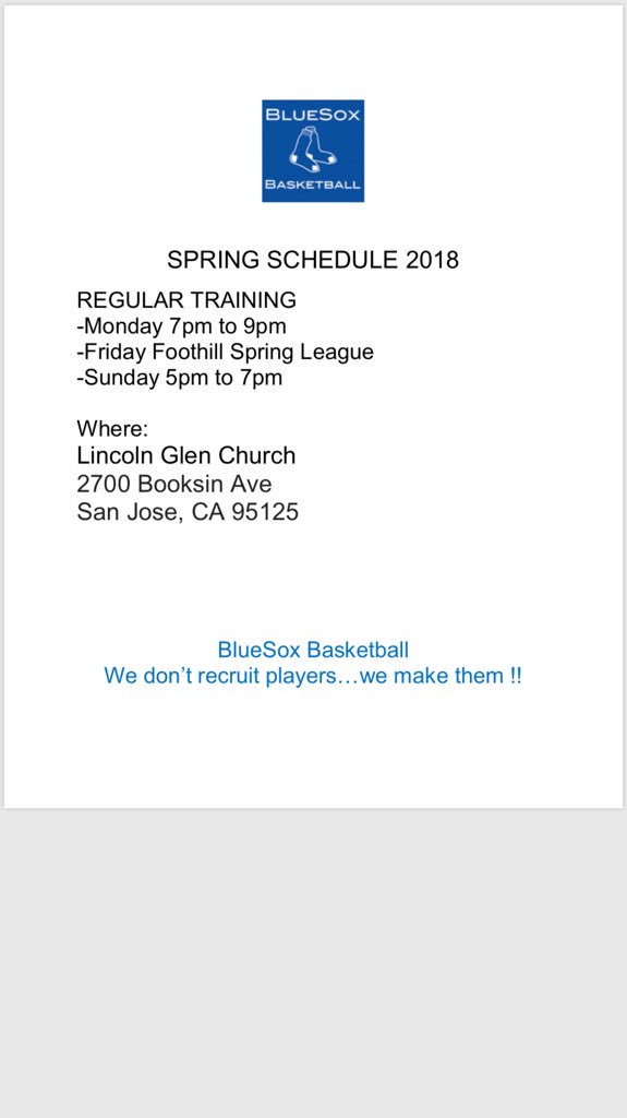 WGBlueSox's tweet photo. @WGBlueSox Spring Schedule https://t.co/eJdDy3ZmD0