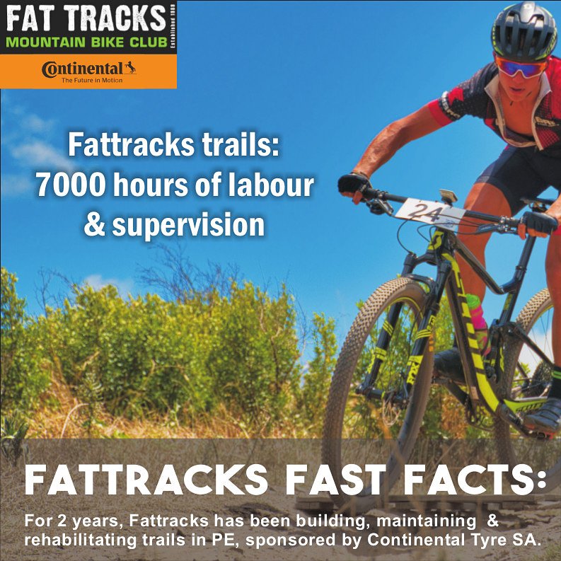 fattracksmtb's tweet photo. Over the past two years, Fattracks has been building, maintaining, and rehabilitating a number of trails around the Port Elizabeth area. This is all made possible through the investment and sponsorship of Continental Tyre South Africa.
#Fattracks
#MTB
#ContinentalTyreSA https://t.co/IXuPieyaH2