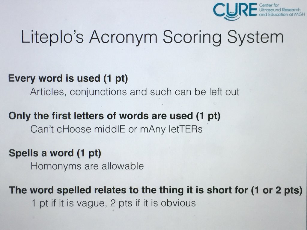 Andrew Liteplo I Am Working On An Acronym Quality Score Comments Welcome And Yes I Realize The Irony Of The Title Itself Not Having A Good Acronym T Co 5cmtvkrd0i