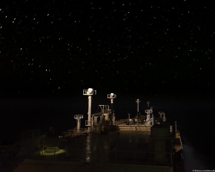 bp_plc's tweet photo. Nothing but 🌠 on the night-watch: a pitch-black evening on board the British Ruby in the #GulfofMexico. Thanks to Mateusz Golebiewski for the great shot. #BPShipping https://t.co/TtpOCqNU9R