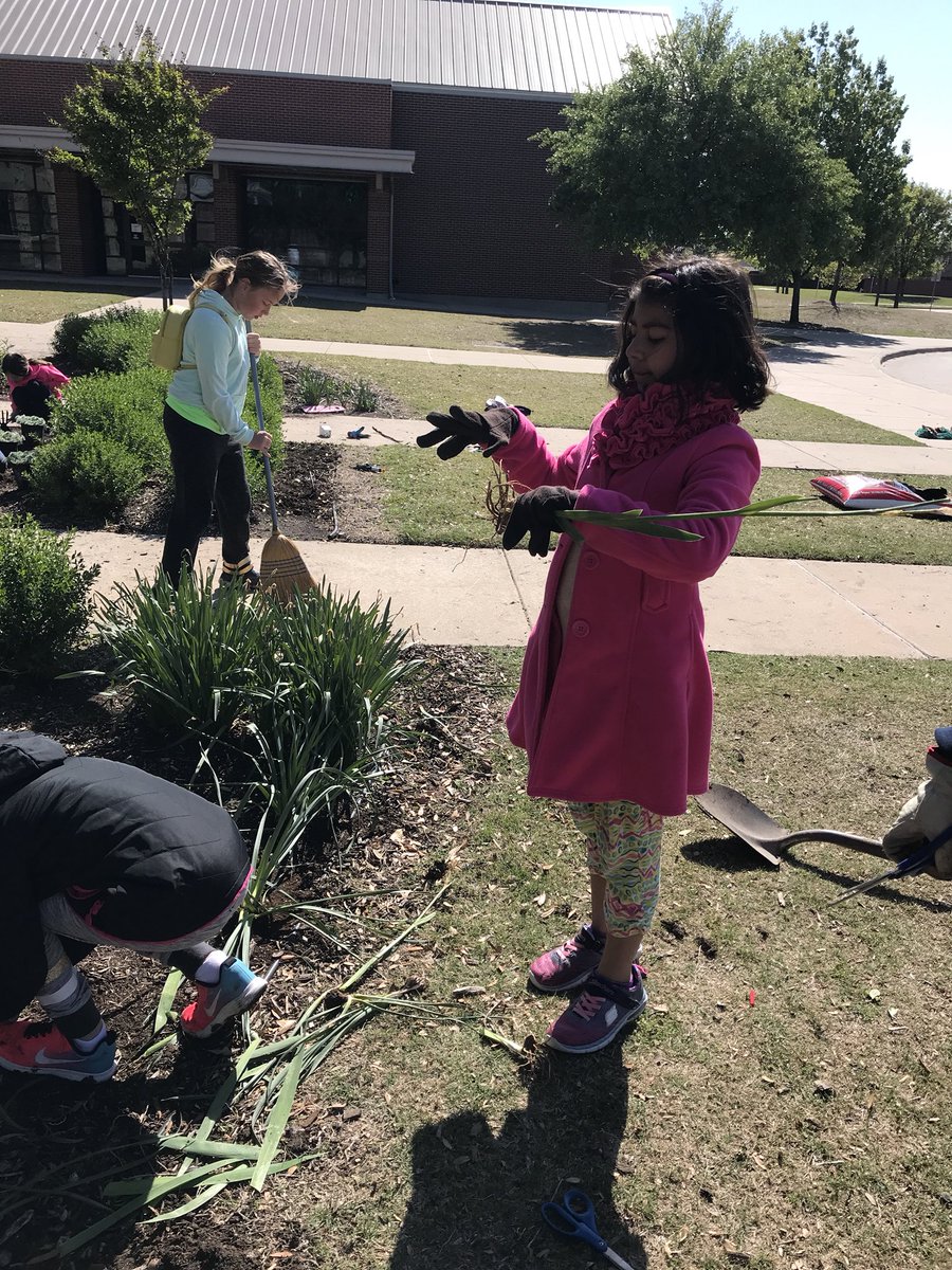 ElliottFISD's tweet photo. We are so grateful for our Girl Scout Troop #6785!! They are beautifying Elliott! #elliottlearners #l2ipa #boti https://t.co/1xFDSWHvFl