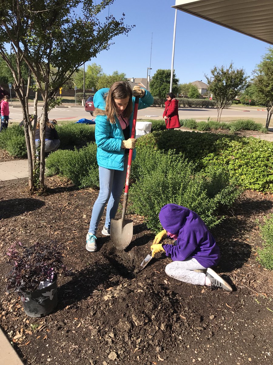 ElliottFISD's tweet photo. We are so grateful for our Girl Scout Troop #6785!! They are beautifying Elliott! #elliottlearners #l2ipa #boti https://t.co/1xFDSWHvFl