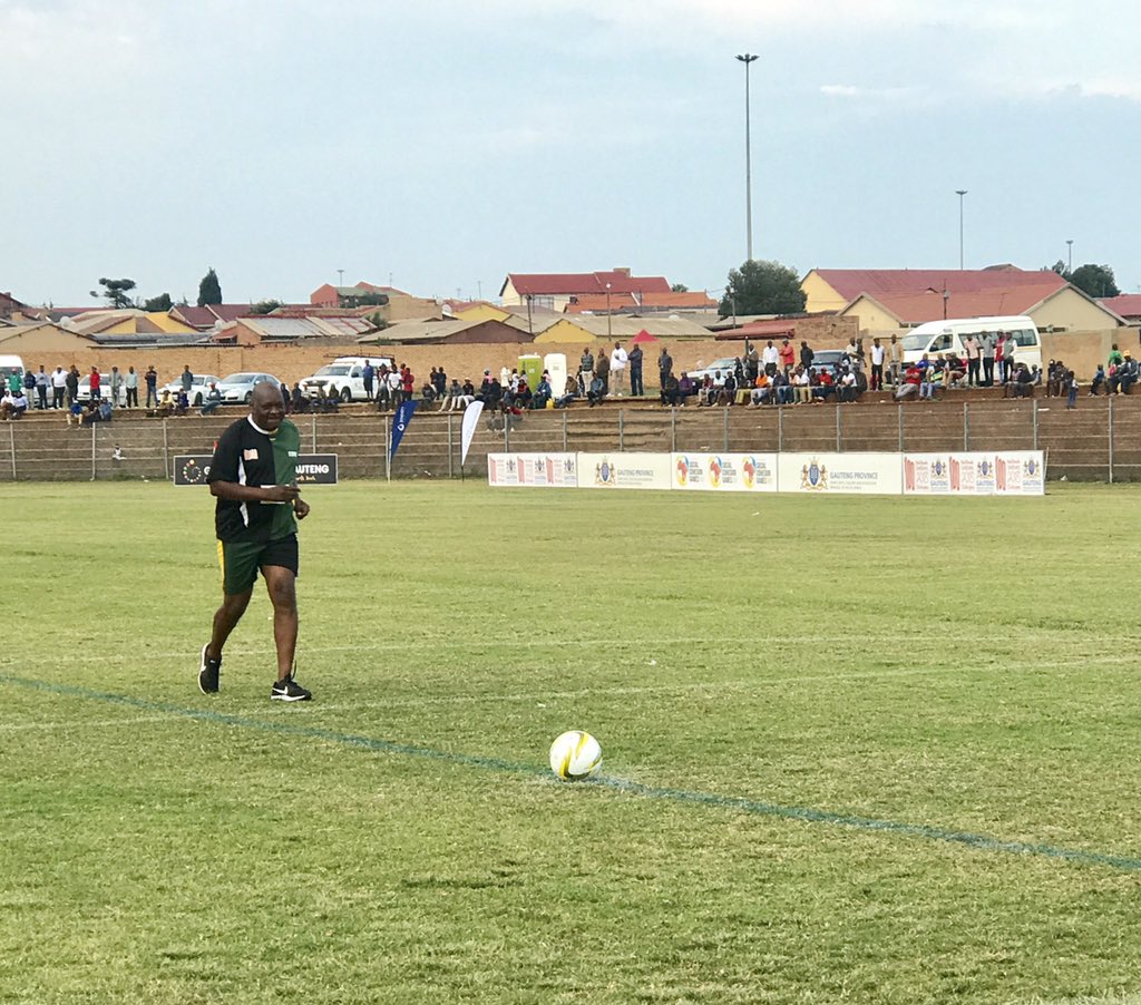 GautengProvince's tweet photo. #PSCG18 Premier took two penalties against Stephano Vigoriti and @djcleo1 and he scored !!👏🏽👏🏽⚽️⚽️⚽️ @PREMIERSCG https://t.co/QYXWonk8S2