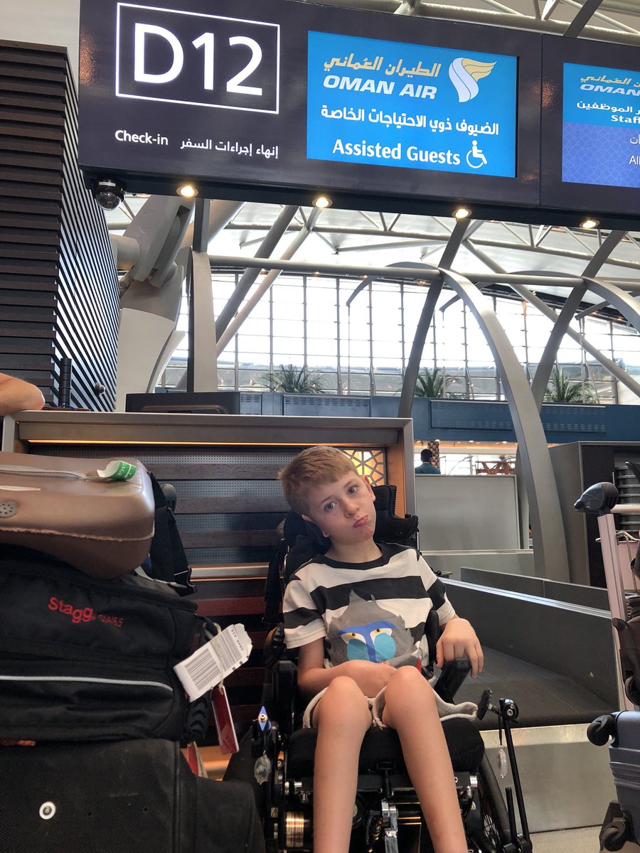 JovanBerckel's tweet photo. Massively disappointed in @omanair for ‘bumping off’ our severely disabled child for our ‘confirmed’ flight home today. Life is hard enough with #cerebralpalsy and we had hoped for better treatment for our son from @omanair #DisabilityRights #wheelchairassistance #cerebralpalsy https://t.co/xzFVMLH7Wk