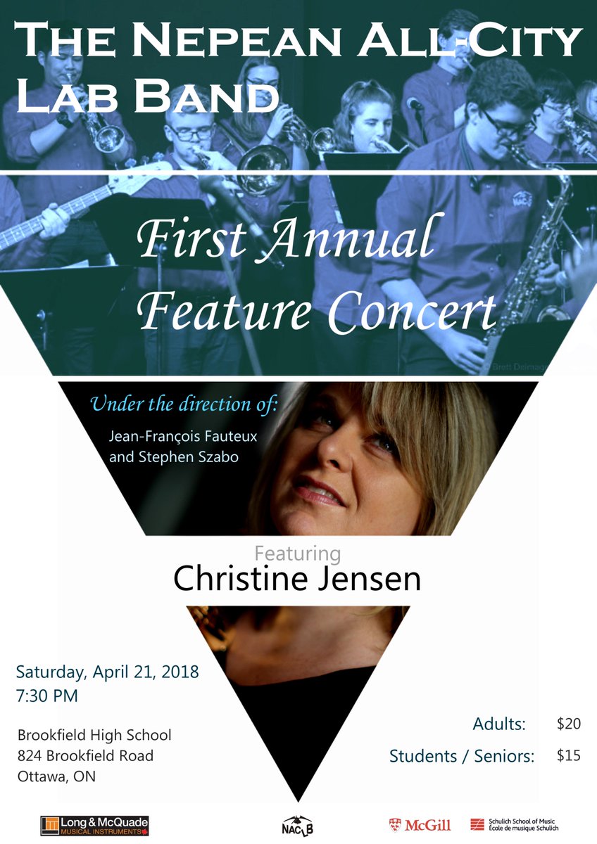 Come see the Nepean All-City Lab Band in concert on April 21st with 2 time <a href="/TheJUNOAwards/">The JUNO Awards</a> winner <a href="/cjensenmusic/">Christine Jensen</a>