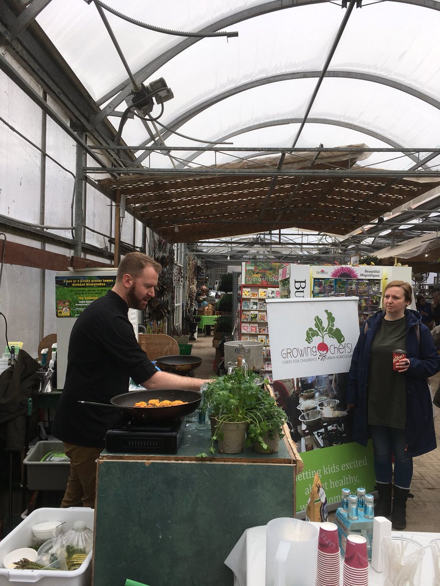 Watching Chef Ryan from @GrowingChefsON demo cooking with herbs from @ParkwayGardens