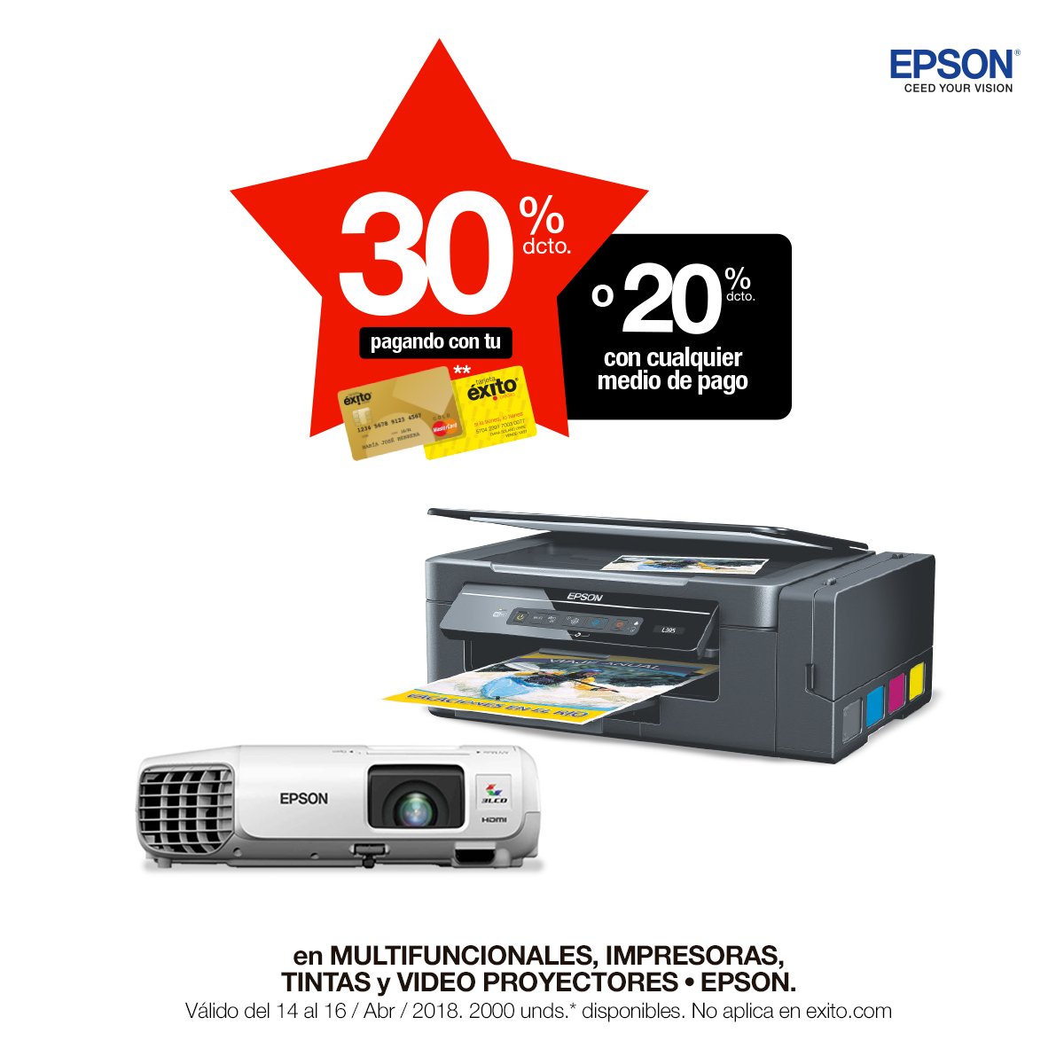 Éxito® auf Twitter: „Celulares📱, impresoras🖨️, computadores💻 y  televisores📺 con 30%, 35% y 40% de descuento en #TuÉxito. ¡Esa es la  verdadera jugada del ahorro⚽! No te pierdas estas ofertas válidas hasta este