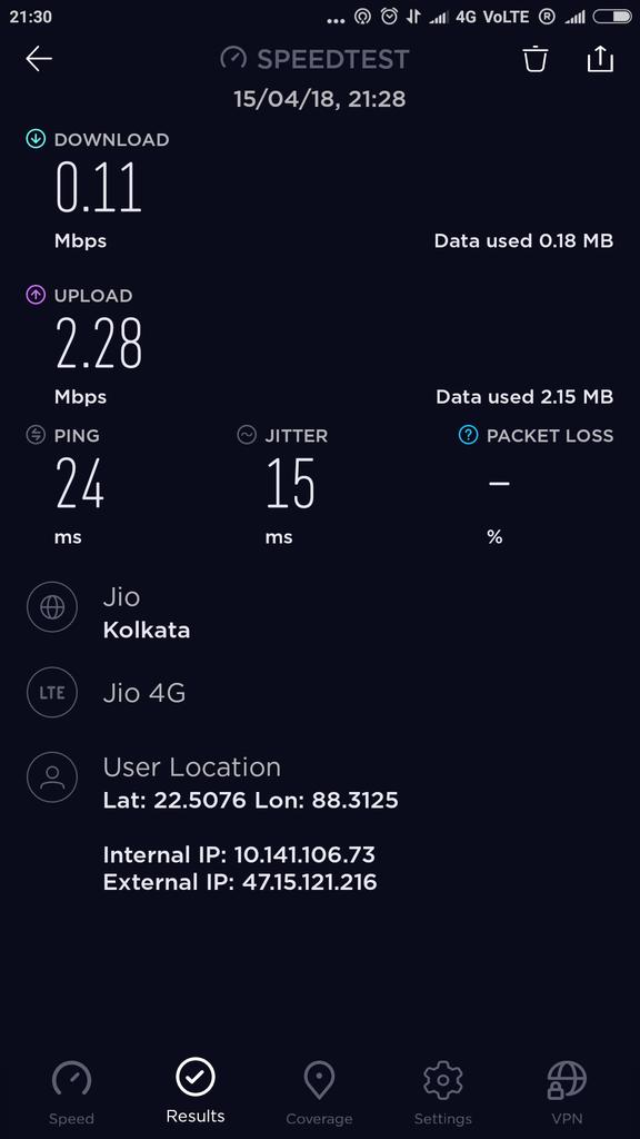 See how #jio is performing nowadays. Do you have any answer for this @reliancejio  @JioCare? Do you want us to shift to another performing providers? #indianinternet #Internet