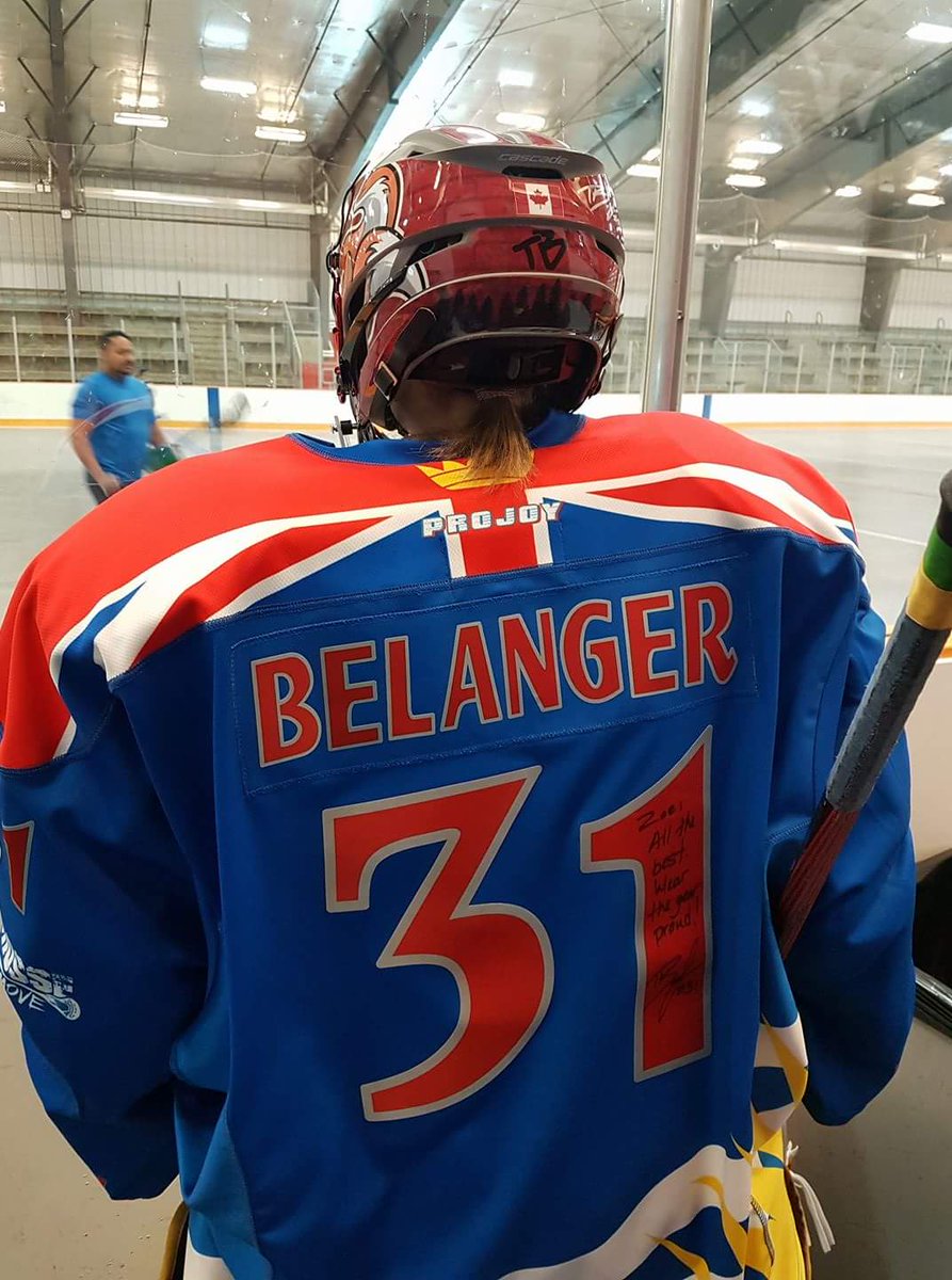 MSagmoen's tweet photo. Zoe fills out @BeLanger31 jersey pretty well. The helmet looks great too! https://t.co/ApDw4yxoH7