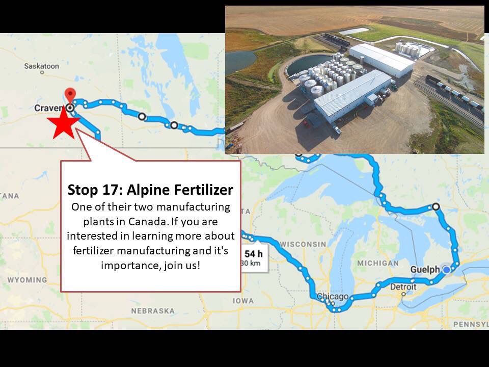 saskagtour's tweet photo. Stop number 17 on our trip is a tour of one of Alpine's two manufacturing plants in Canada! Where we will learn about how they tackle soil fertility. #aggiesgowest https://t.co/Y1GzhsrFEQ