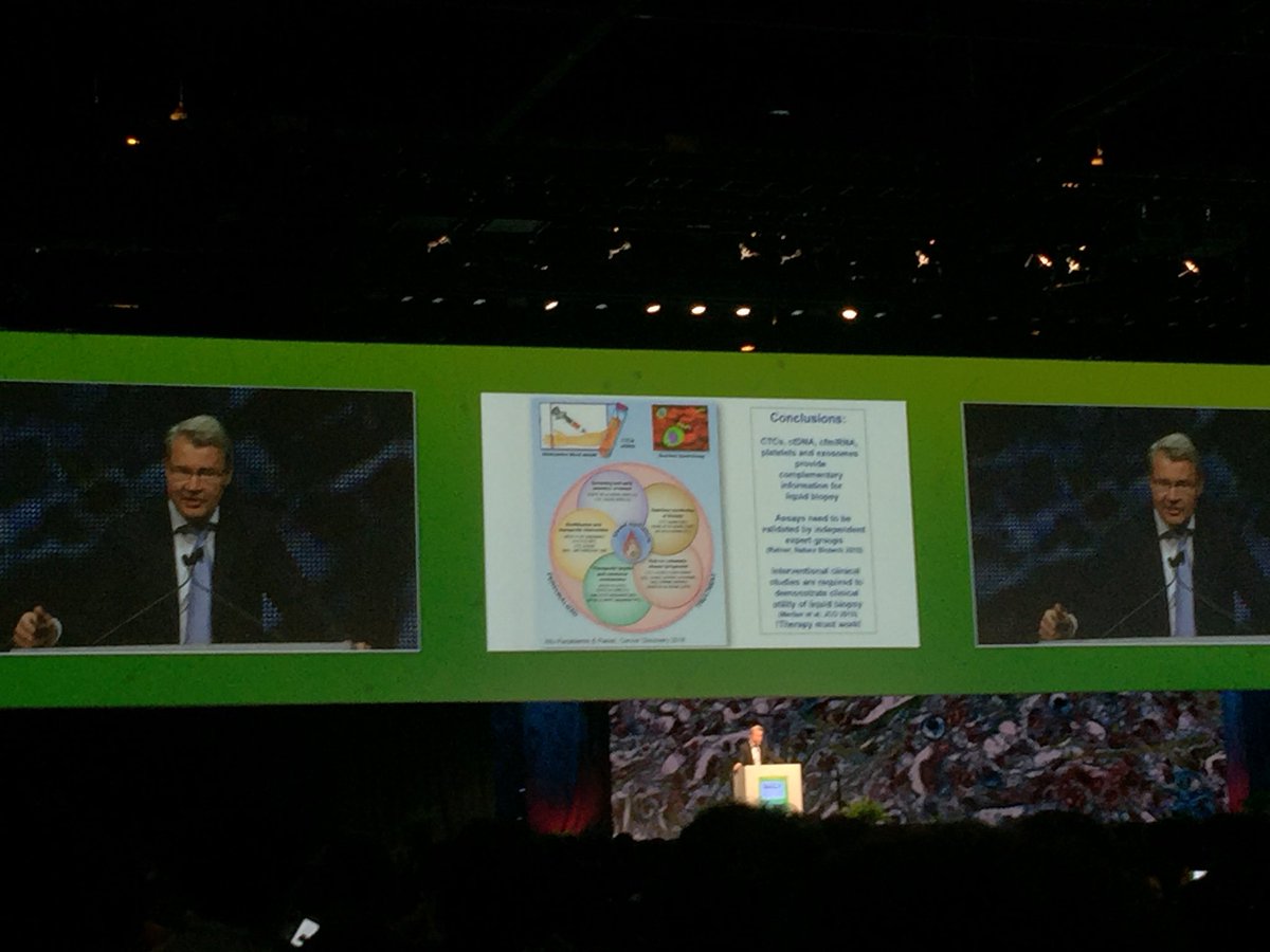 Klaus Pontel re liquid biopsy: CTCs, ctDNA, ctmiRNA, platelets &amp; exomes can provide complementary info. Validation can  be achieved thru international consortia like European IMI Cancer-ID network cancer-id.eu #AACR2018 #AACRSSP18