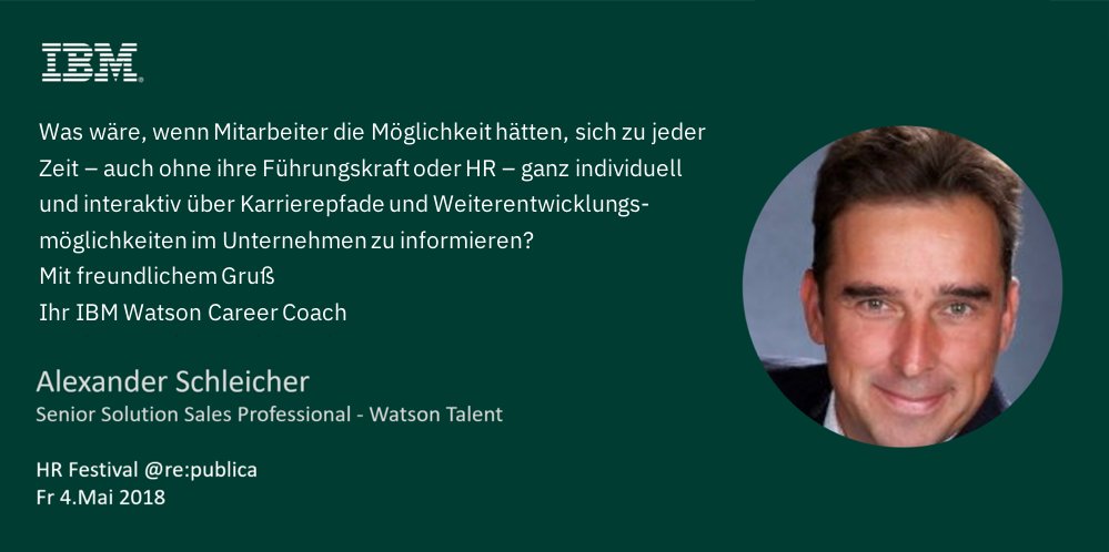 Mitarbeiter/innen können sich zu jeder Tages- und Nachtzeit über Ihre eigene Karriere inforieren? Erfahren Sie mehr auf dem HR-Festival während der re:publica in Berlin. Tickets unter: ibm.biz/hrfestival   #rp18 #hrfestival #ibm #hr