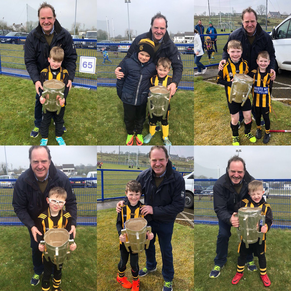 McQuillanGAC's tweet photo. Our Under 8 Hurlers enjoyed the company of 2 special guests at this morning's tournament in Armoy. Galway legend Joe Cooney &amp; the ever popular Mr Liam McCarthy 🏆
The boys had a great morning playing super hurling in tough conditions &amp; of course getting their hands on Liam! https://t.co/HB79c0E6tX