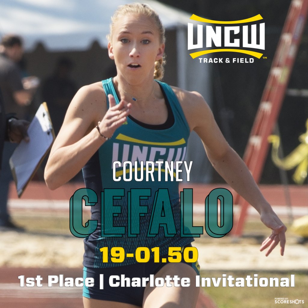 UNCWAthletics's tweet photo. ICYMI: Sophomore Courtney Cefalo of @SeahawkTFXC cleared 19 feet for the first time to win the Women's Long Jump yesterday at the Charlotte Invitational. #Wingsup https://t.co/dfGFq9XhEo