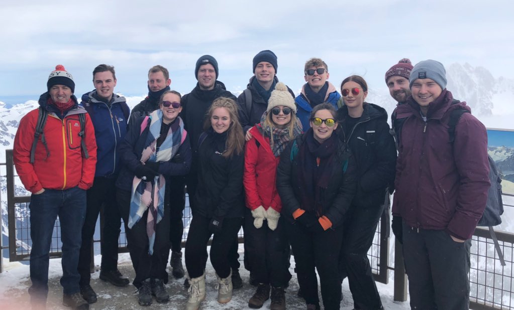 SalfordHydro's tweet photo. At 3842m the Téléphérique de l'Aiguille du Midi is the highest vertical ascent cable car in the world. Even a @SalfordUni student terrified of heights made it to the top &got in the overhanging glass box! #Chamonix #AlpineGlacierProject #onceinalifetime #geography @SalfordUniNews https://t.co/H3lFHAYopB