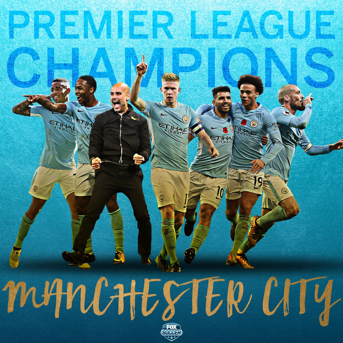 FOXSoccer's tweet photo. The title race is officially over!

Manchester City are your 2017/18 Premier League Champions. 🏆 https://t.co/mLZtRcHE5O