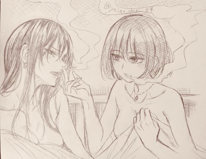 貰いタバコ百合らくがき 