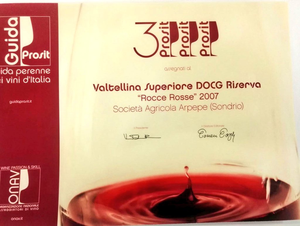 arpepe1860's tweet photo. Il nostro #Vinitaly si apre con questo doppio riconoscimento #Onav nella #GuidaProsit 🏅Premiati #Sassella #RocceRosse 2007 e #Sassella #UltimiRaggi 2009! Grazie a Vito Intini è a tutta l'organizzazione! @ONAVmilano @ONAVSONDRIO Forza #Valtellina e #NebbioloDelleAlpi 👏🏻👏🏻👏🏻 https://t.co/tUExDlmtkC