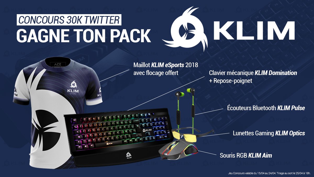 KLIMTechs's tweet photo. On fête le passage des 30k followers comme il se doit avec un nouveau #Concours !

🎁 Un super pack #KLIM à gagner ! 🎁
 🤑 Pour participer : #RT + Follow @KLIMTechs &amp; @KLIMeSports 

🏁 TAS 25/04
Bonne chance à tous ! 👍 https://t.co/I1KbLzy7dD