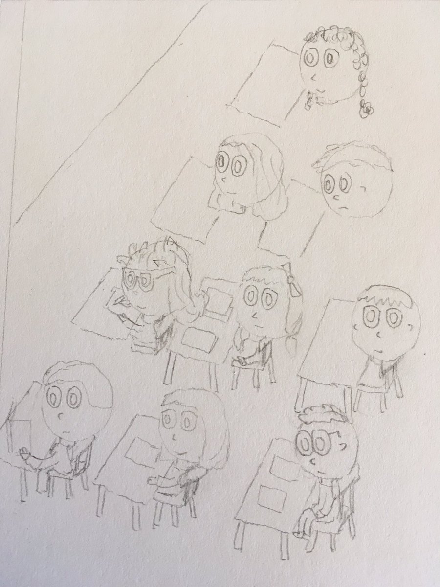 Drawing tomorrow's Playgrounds and Paladins comic... Aah why did I plan for so many chairs in this panel?? Chairs are hard! #comics #drawing