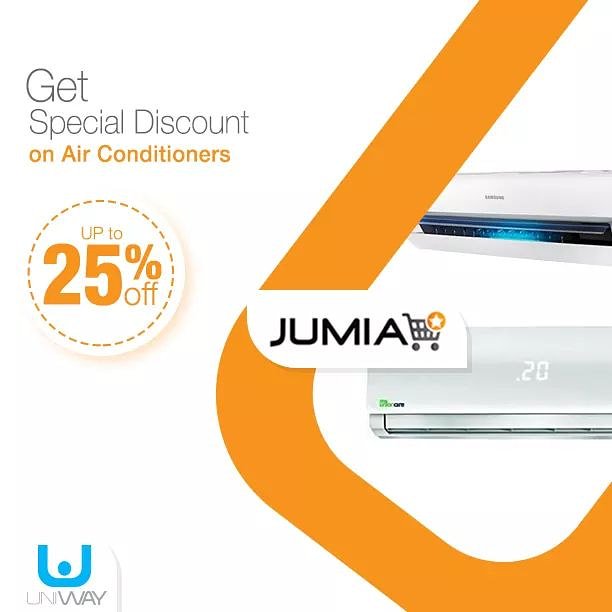 UniwayNetwork's tweet photo. Summer Discounts Begun .. only with Uniway
Ready for ☀ Hot Summer !?
Get Upto ❄ 25% OFF on Air Conditioners ❄ when shopping on JUMIA Only From your #Be_Gainer Account on Uniway.
for more information  https://t.co/SprKf91yx5
#Uniway
#its_all_about_U .. #its_your_turn_to_Earn https://t.co/u1gTp4R8iG