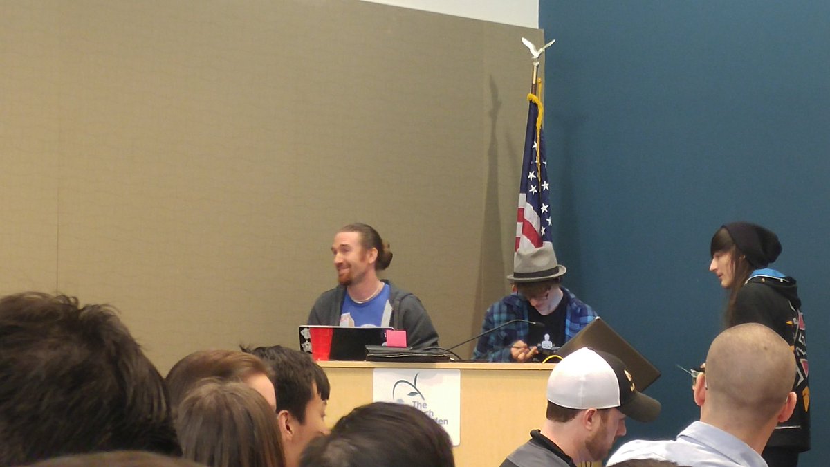 glenn_a_allen's tweet photo. #HackUpstateXI @hackupstate Showcase @thetechgarden. These geeks always bring it! Some new faces this season which is awesome. #creativity #hackathon #sleepdeprivation #coffee 😉🆓☕🍕♨️💡 https://t.co/85Y7K18m2m