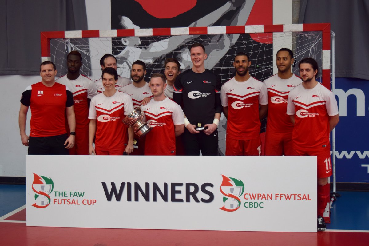 dorward_nick's tweet photo. Congratulations Cardiff Uni Futsal. Two awesome performances today completing the double. Really enjoyed watching you guys and here's a couple of photos at the end. @CdfUniFutsal @FAWFutsal @JoshDorward11 https://t.co/EF6EGnnCC6
