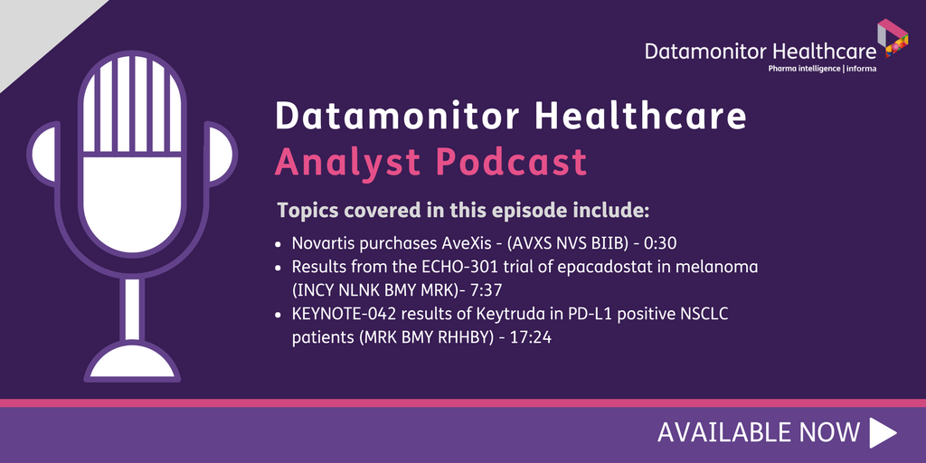 Citeline's tweet photo. NEW EPISODE IS OUT!
@Datamonitor_ZM, @datamonitor_JA, and guest analyst @Datamonitor_MR discuss the current events in the #Pharma space including the NVS purchase of $AVXS, ECHO-301 failure in the #Datamonitor Healthcare Analyst #Podcast.
LISTEN HERE: https://t.co/PswnhCOwFa https://t.co/H8Xcq8Eq97