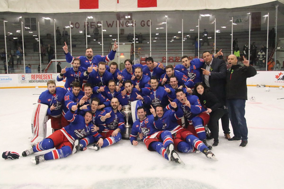 hockeysask's tweet photo. Congratulations to the @SCGenerals on winning the Allan Cup last night in Rosetown. It was a fantastic event put on by the @RedwingsAAA , host committee and volunteers! #SaskHockey #AllanCup2018 https://t.co/xp6MerQxuJ