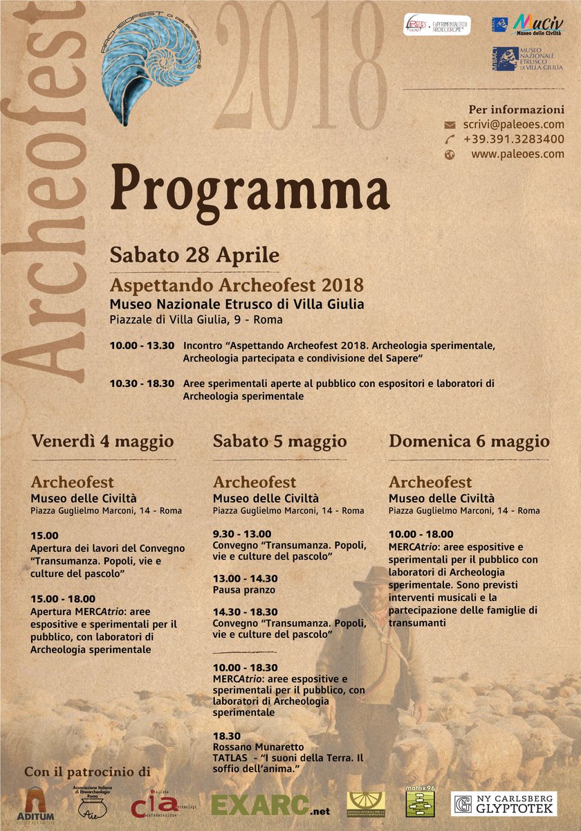 archeofest's tweet photo. Il #programma di #Archeofest!
@MuseoCivilta @VillaGiuliaRm @PaleoesEXTAD @archeostorie @valentinonizzo @rominalaurito @MIBACT @OpusPaulicium @astridrome @apintuc @MediterraneoAnt @UNESCO @MipaafSocial https://t.co/7VimUggobc
