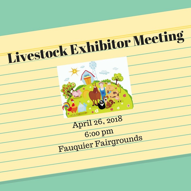 FauquierFair's tweet photo. Are you planning to show a goat, chicken or livestock at the #2018 #Fauquier Fair? Livestock exhibitor meeting April 26th 6pm at the fairgrounds. #Warrenton #FFA #4H https://t.co/Hv8rNPibz6