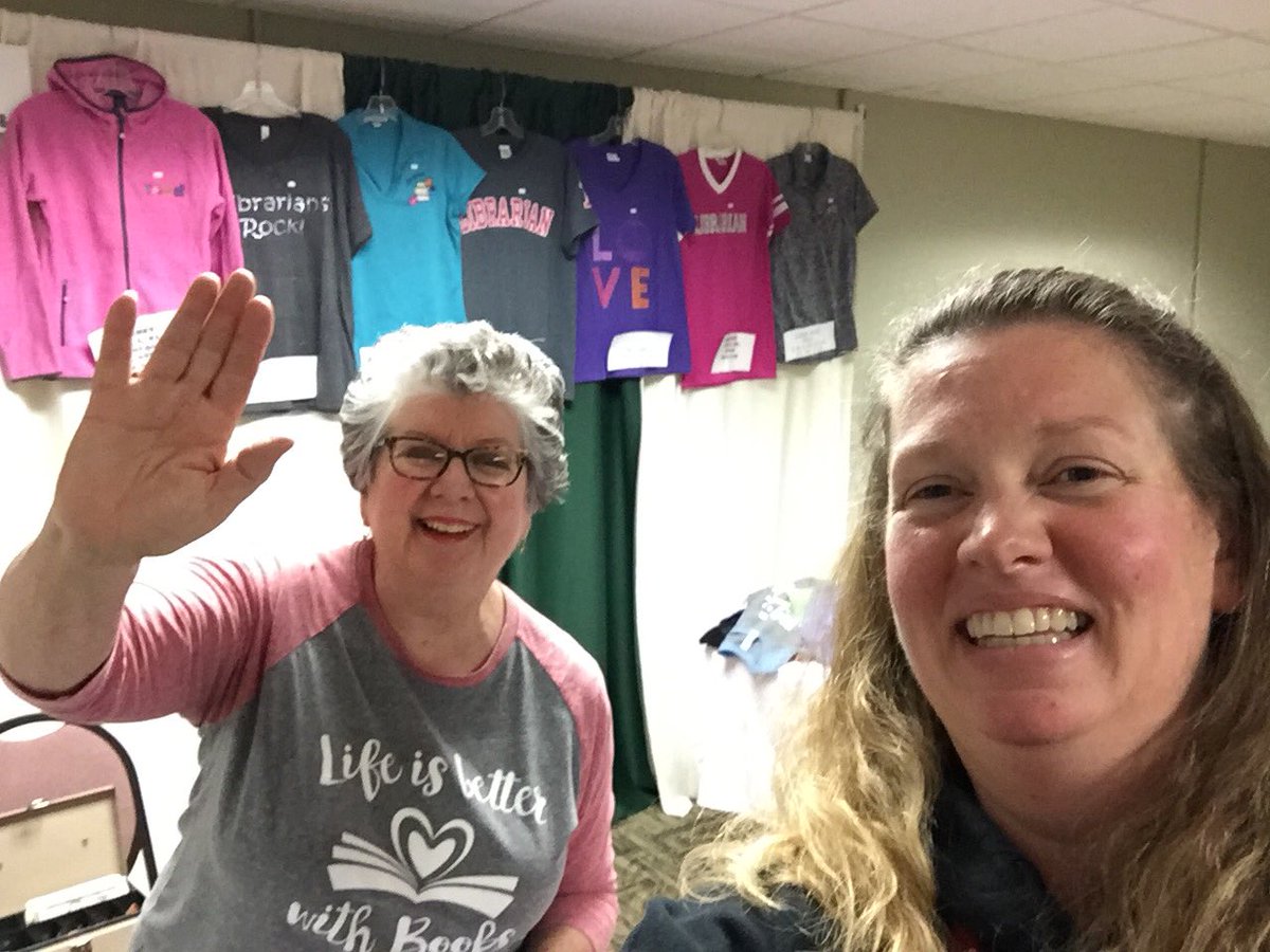 junebug81399's tweet photo. Because wearing adorable shirts about Librarians is #whatwedo #stopfalling #maslsc2018 https://t.co/jRqnOcrn6G