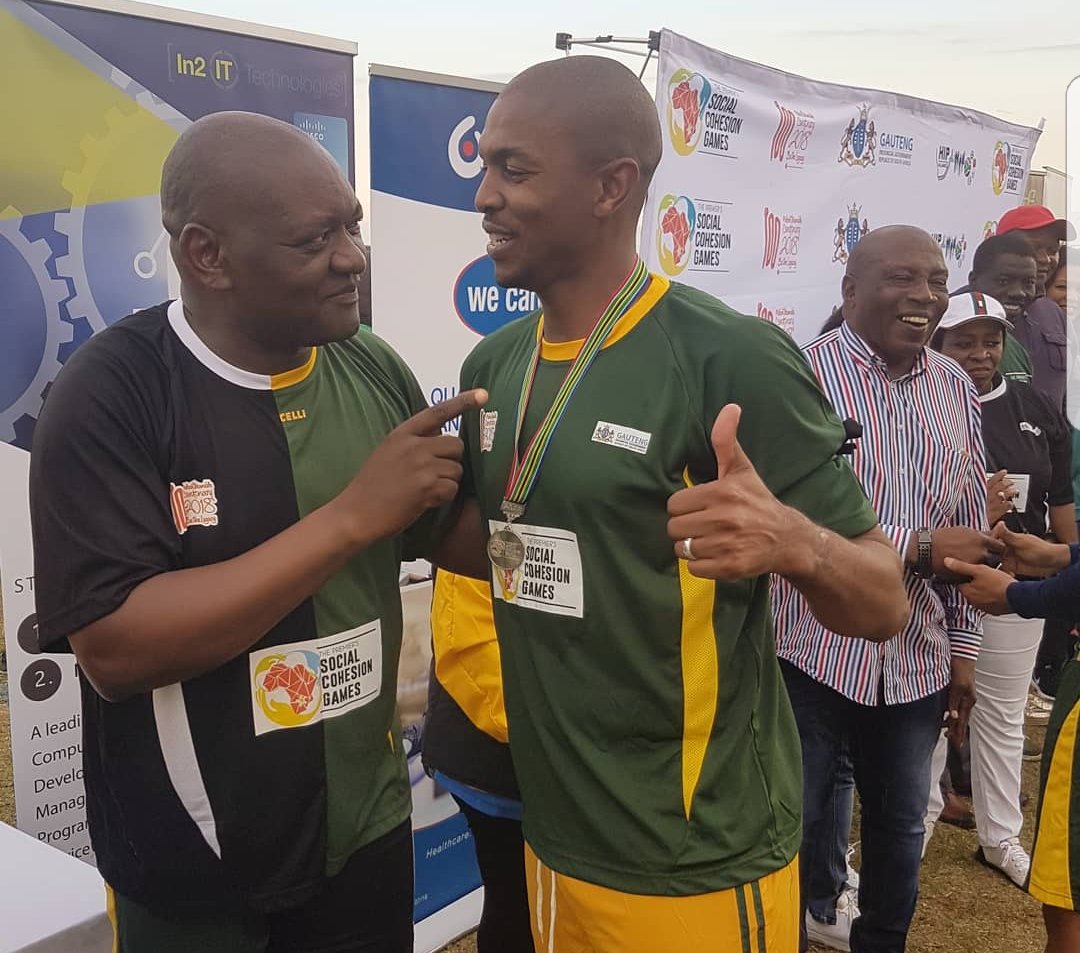 TheBold27's tweet photo. I went out to Randfontein to support the Premier's  #SocialCohesionGames because it promotes unity. No human being is different from another. We are one people #AfricaUnite #PSCG18 #NoExcuse #NoToWomenAbuse #NoToChildAbuse #PMF https://t.co/71RsQTVos7