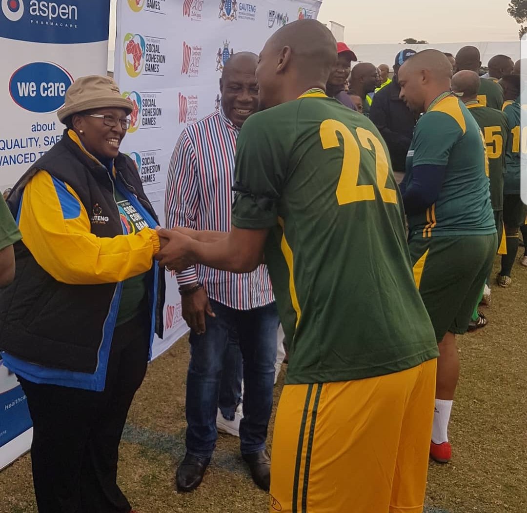 TheBold27's tweet photo. I went out to Randfontein to support the Premier's  #SocialCohesionGames because it promotes unity. No human being is different from another. We are one people #AfricaUnite #PSCG18 #NoExcuse #NoToWomenAbuse #NoToChildAbuse #PMF https://t.co/71RsQTVos7