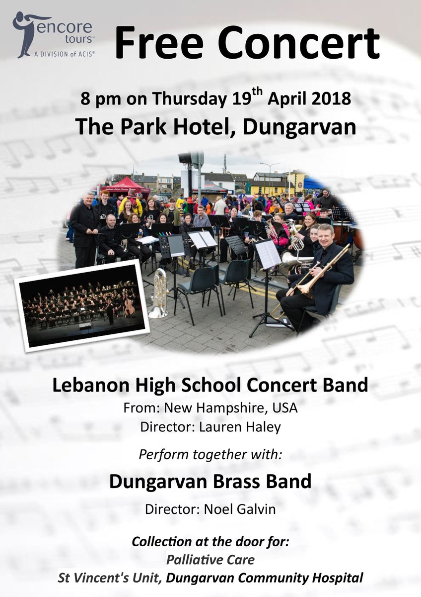 Free concert in aid of Dungarvan Community Hospital April 19th  #dungarvan <a href="/DgvnBrassBand/">Dungarvan Brass Band</a> <a href="/DvanChamber/">Dungarvan Chamber</a> <a href="/DungarvanObserv/">Dungarvan Observer</a> <a href="/DungarvanLeader/">Dungarvan Leader</a> <a href="/DungarvanTIO/">Dungarvan Tourism</a> <a href="/dungarvan/">Malachy Brogan</a> <a href="/ParkHotelDungar/">Park Hotel Dungarvan</a> <a href="/WaterfordCounci/">Waterford City & County Council</a> <a href="/water/">Water.org</a>