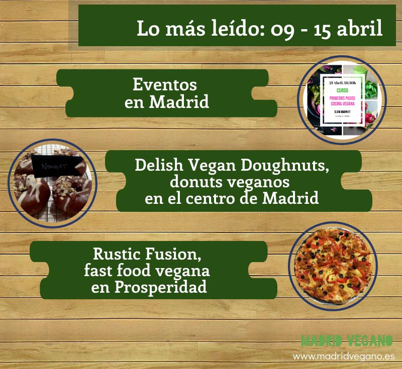 madrid_vegano's tweet photo. 📣 Las #noticiasmásleídas de la semana⬇⬇⬇
🔺 Eventos en #Madrid ℹ️ https://t.co/M1sePIMExn 📅
🔺 #DelishVeganDoughnuts, donuts veganos ℹ️ https://t.co/lwBAsVWfNY 🍩
🔺 #RusticFusion, fast food #vegan en #Prosperidad ℹ️ https://t.co/EJX9BjQ0zN 🍕
#Madrid #AgendaMV https://t.co/16BIKPVOnR