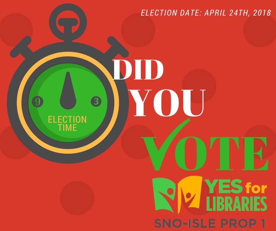 yesforlibraries's tweet image. 9 days left to get your ballots in to support @snoislelibrary! 

#vote #waelex #yesforlibraries #NationalLibraryWeek