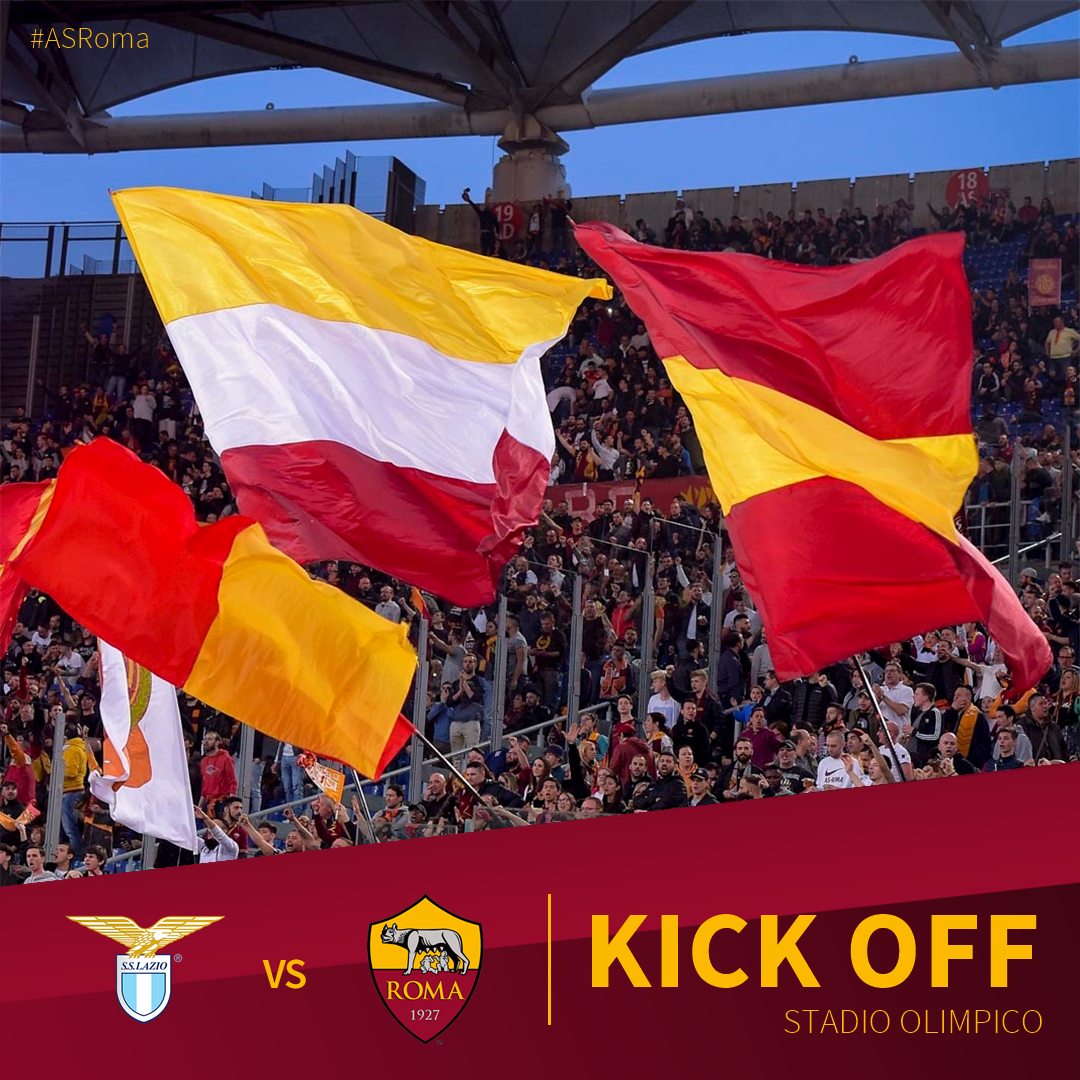 ASRomaEN's tweet photo. We're underway! DAJE ROMA! 🐺

#ASRoma #LazioRoma #SerieA https://t.co/aWWIKhDLy6