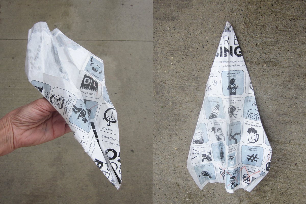 A paper plane found on a downtown Kitchener street in late March. Departure time unknown - landing was safe, sound and found! And as with the hundreds of other found paper places, this went into recycling after being noted in my ongoing art project PLIEZ. ccca.concordia.ca/artists/work_d…