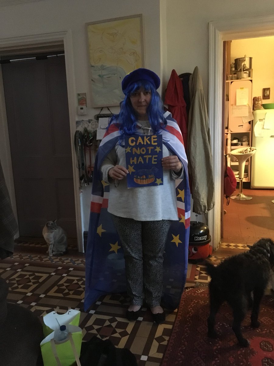 RemainingKind's tweet photo. @SODEMAction @EUlvis @brightsider123 @BarbaraWant @Lady_DJP @snb19692 If i set off on my #wheelsforEU I should just get there in time for #CakeNotHate at #superseded Been campaigning so long my hair has grown ! #StopBrexit https://t.co/FlOVfd9eXV